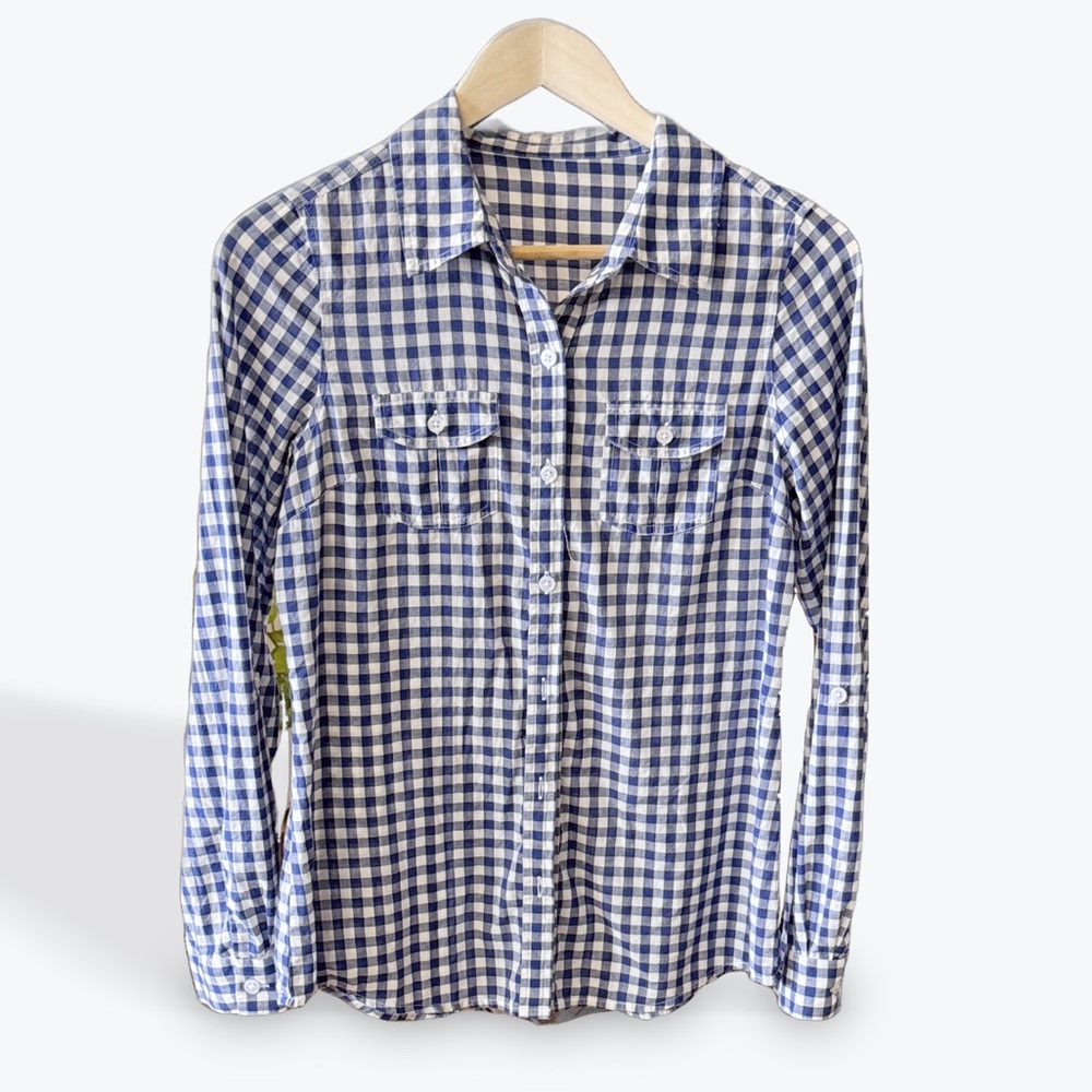 Lightweight Cotton Gingham Button Down - image 1